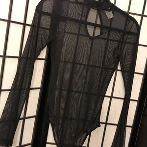 🖤Black shear body suit